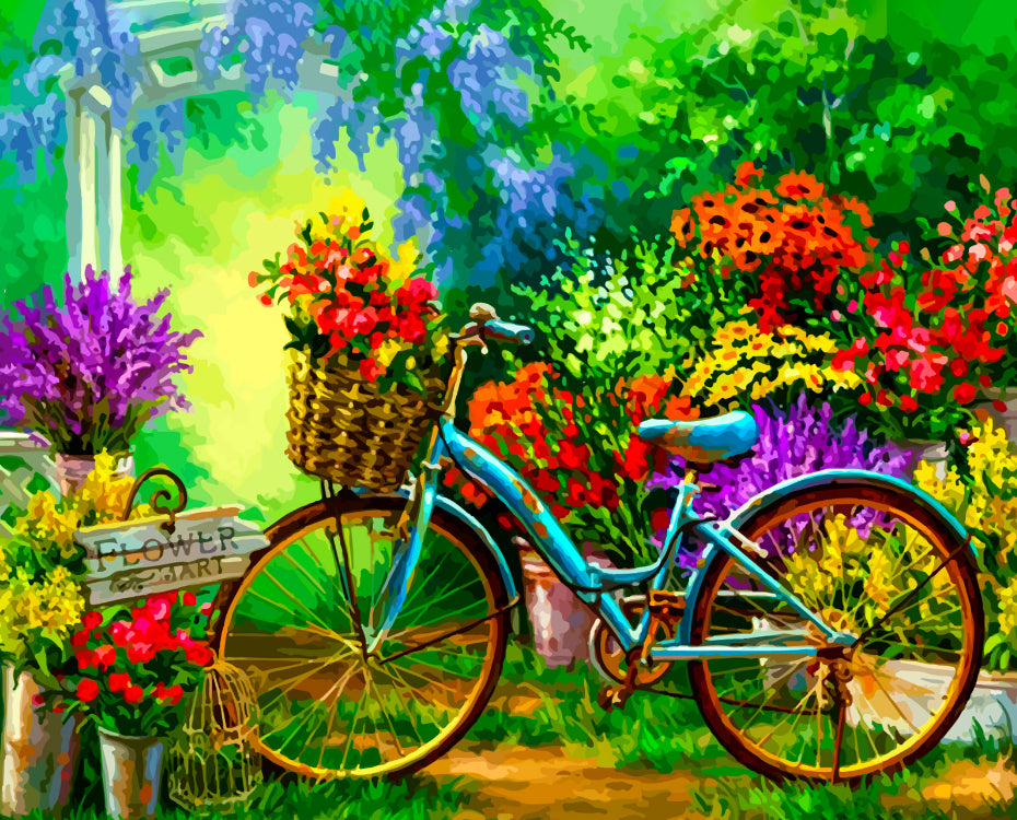 Bicicleta entre las flores