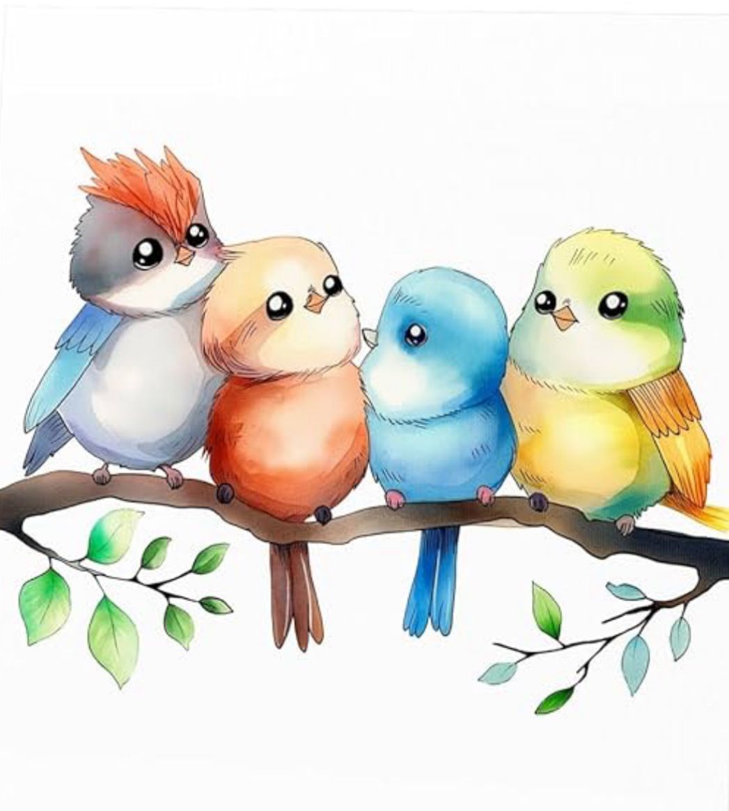Pajaritos en la rama