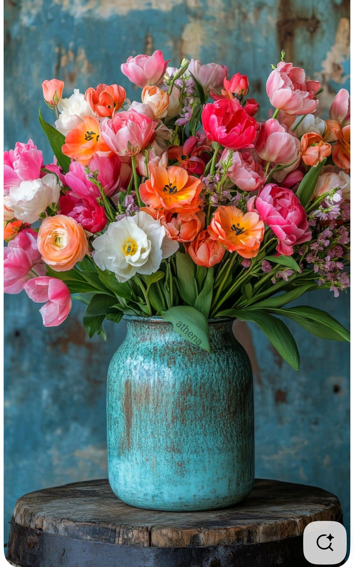 Jarrón sobre mesa de madera