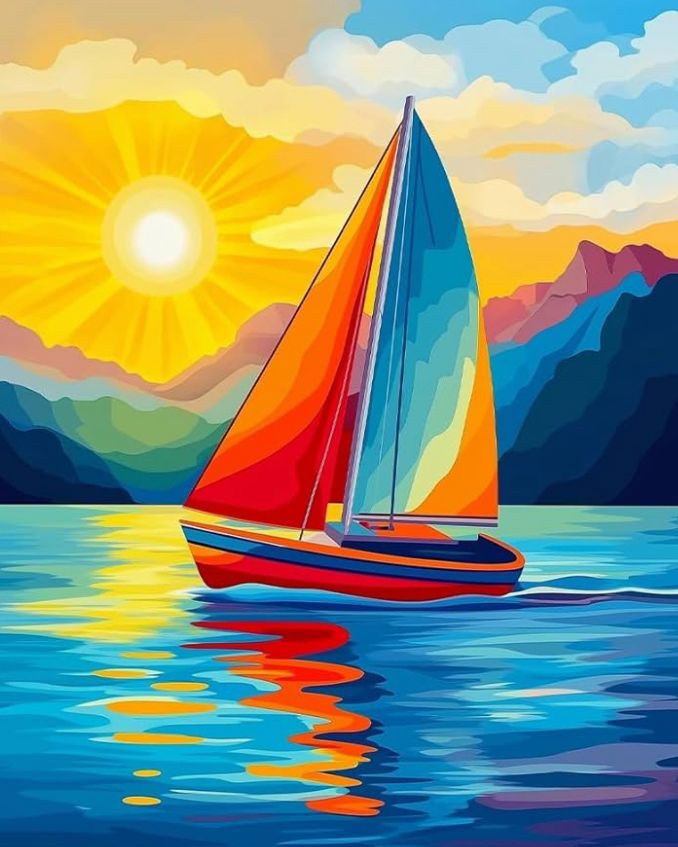 Velero en el mar