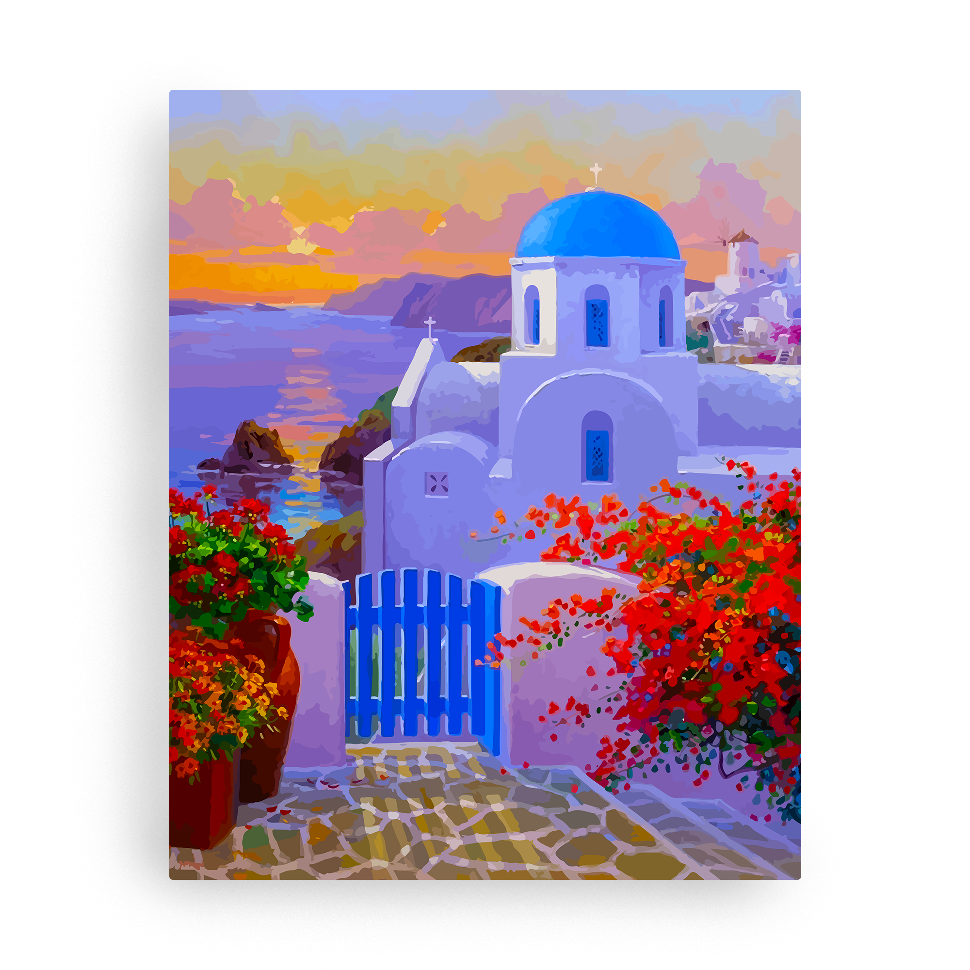 Isla griega: pintura, arte, hobby, creatividad, pintar por números.