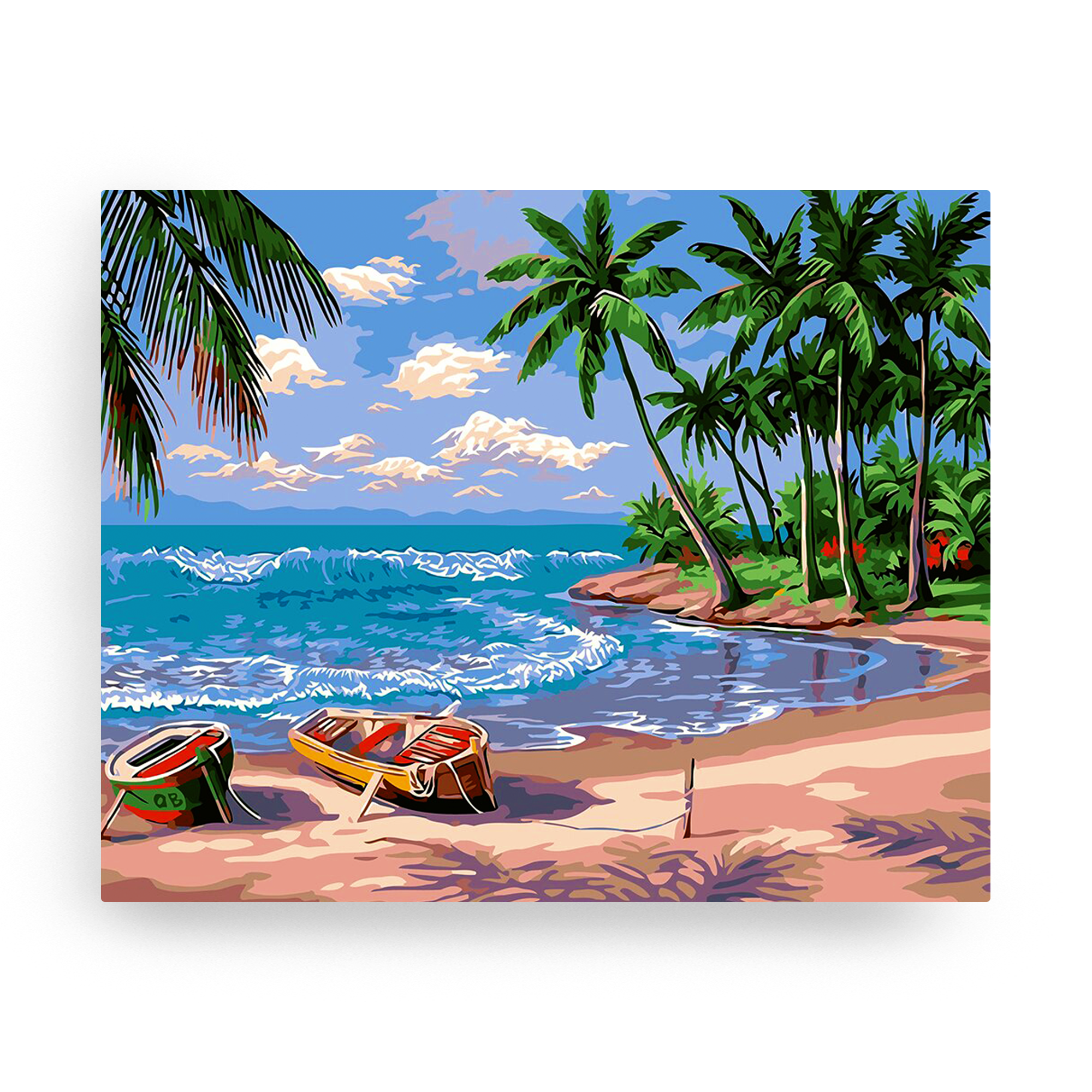 Playa en Hawaii: pintura, arte, hobby, creatividad, pintar por números.