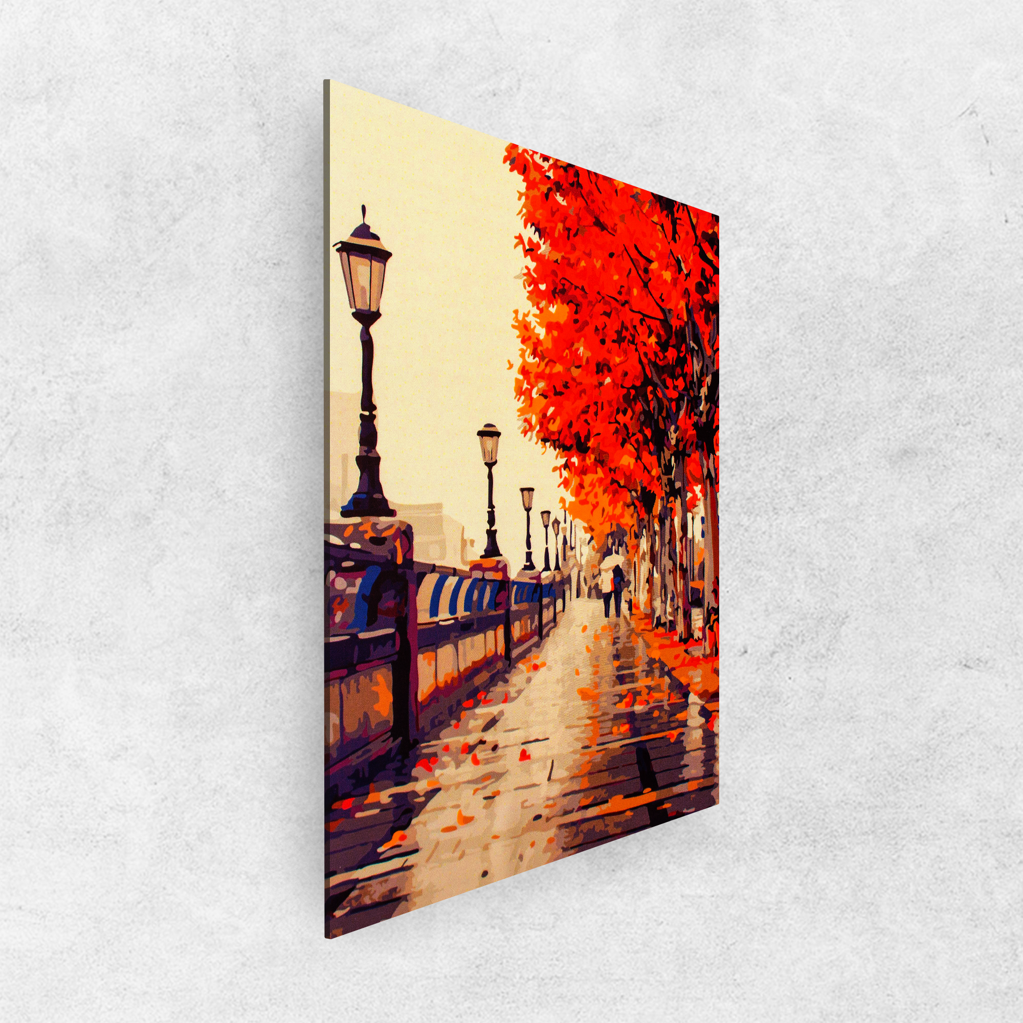 Romance en otoño: pintura, arte, hobby, creatividad, pintar por números.
