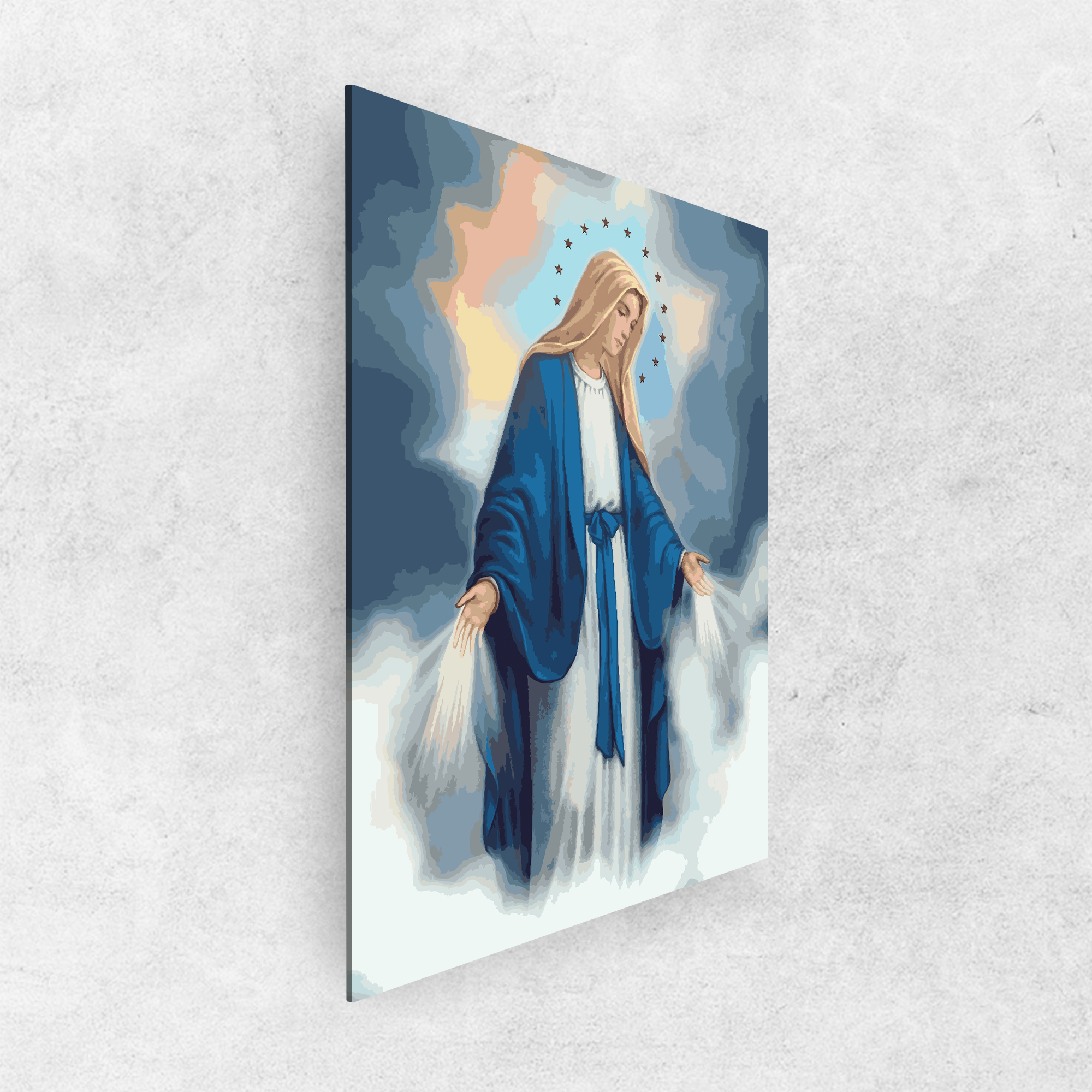Virgen María: pintura, arte, hobby, creatividad, pintar por números.