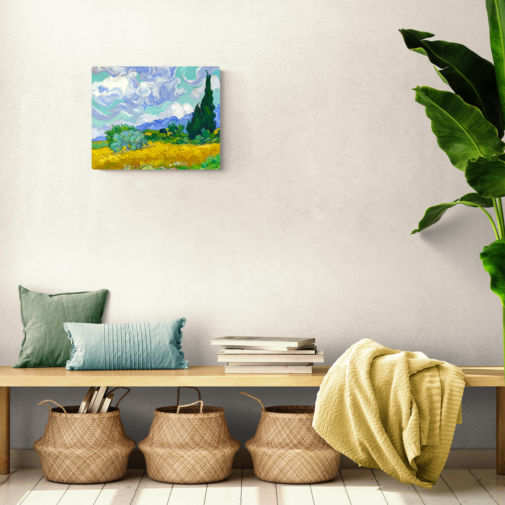 Campo de Trigo con Cipreses: pintura, arte, hobby, creatividad, pintar por números.