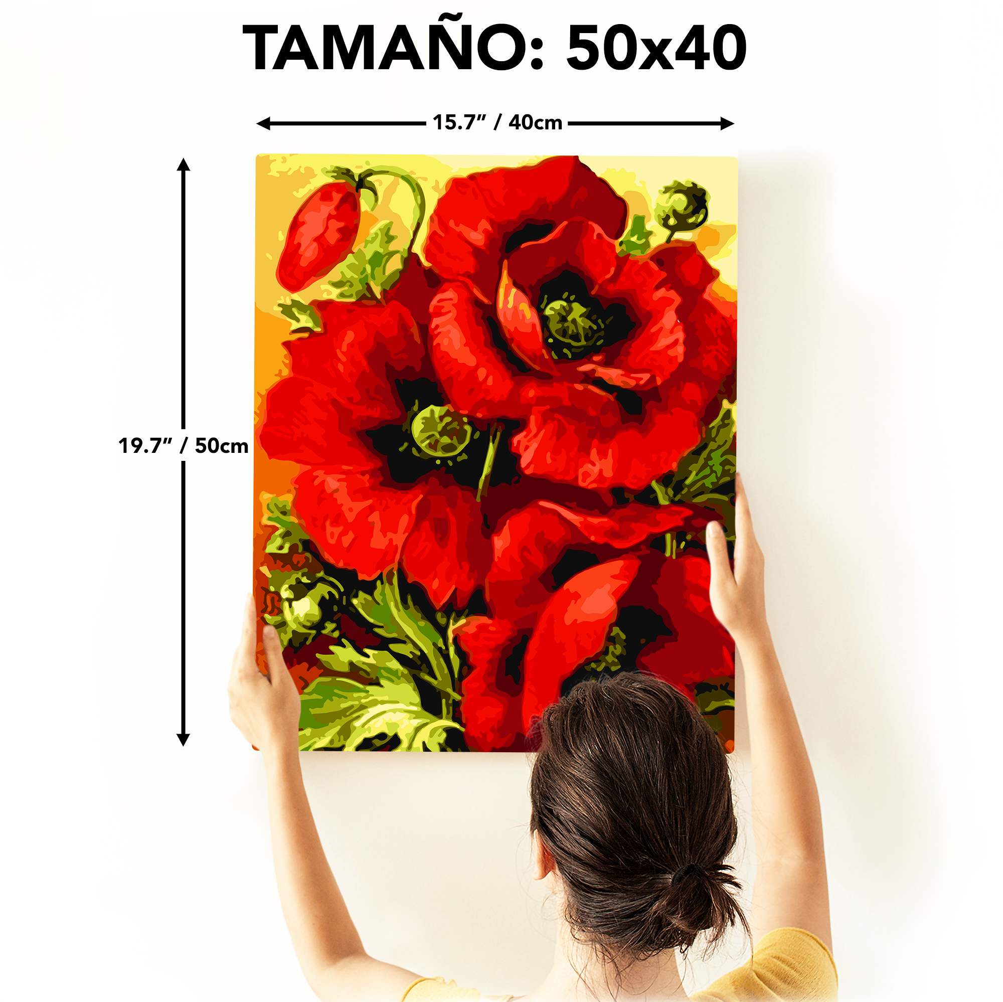 Amapolas: pintura, arte, hobby, creatividad, pintar por números.