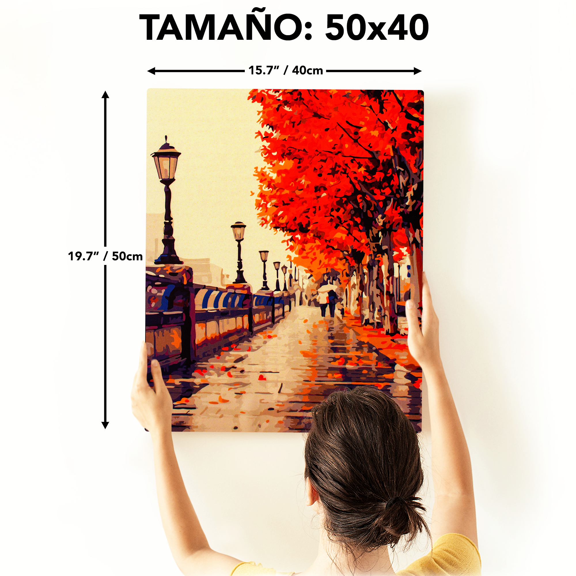 Romance en otoño: pintura, arte, hobby, creatividad, pintar por números.